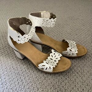 Rieker White Lace Women’s Sandals